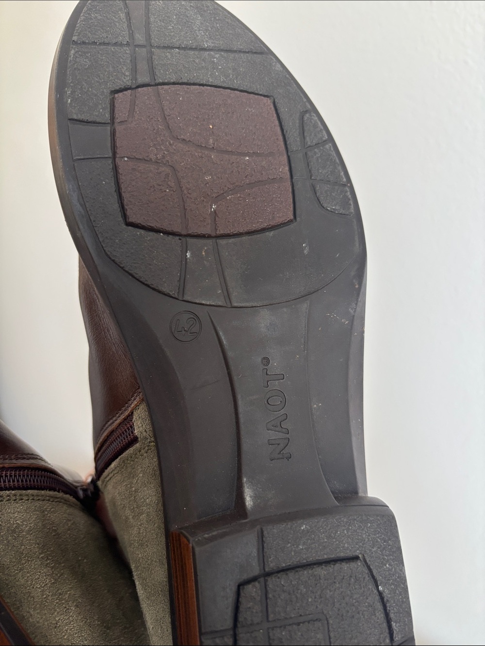 NOAT Helm Ankle Boots Brown Dark Green Womens Size EU 42 US 11-11.5 EUC - Picture 9 of 10